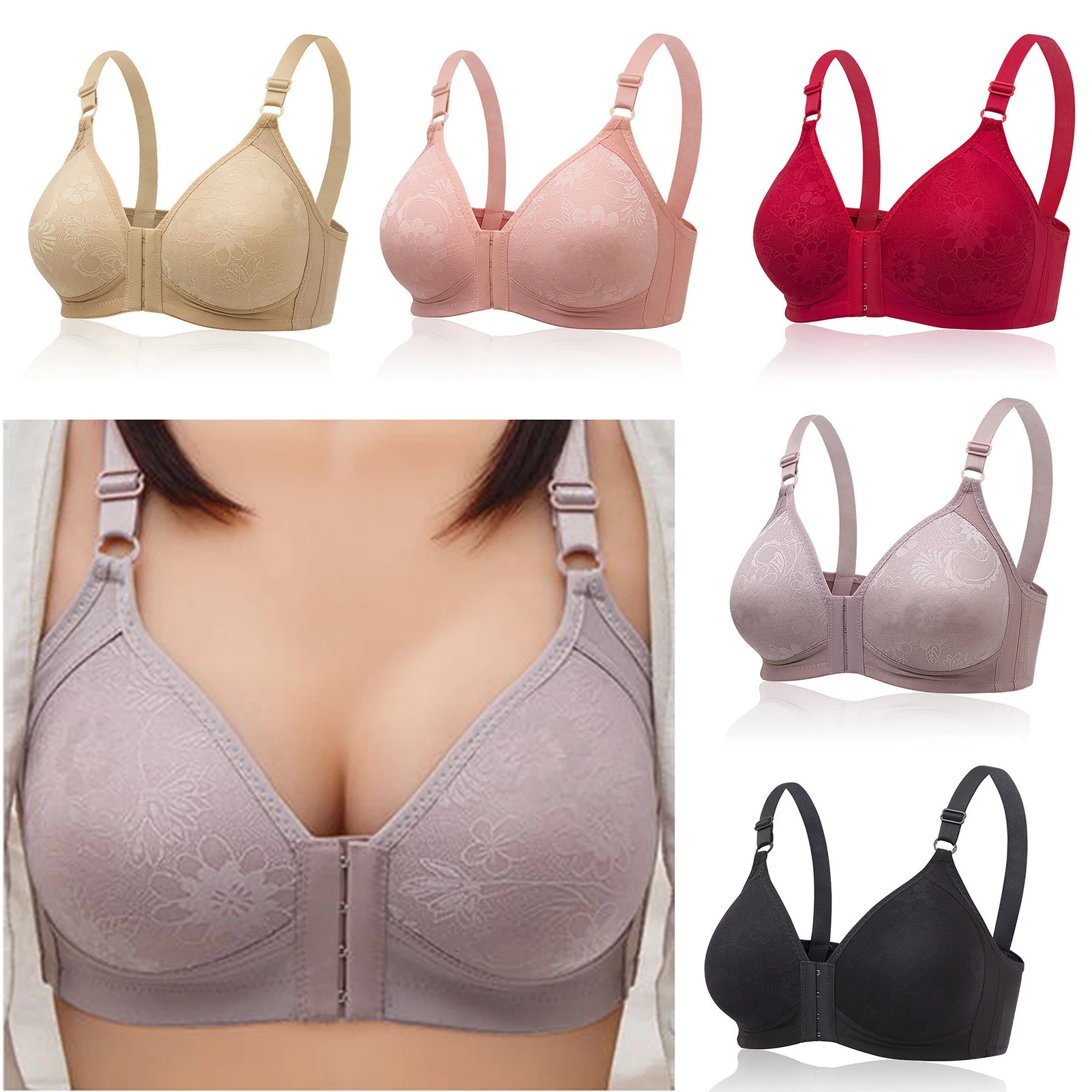 Compression Wirefree Push up Bra Soft Comfortable Elderly Bra for Sports Yoga Daily Wear School NIN668