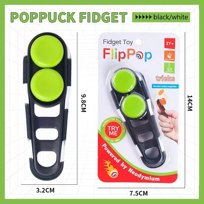 2023 New Pop Fidget Flip Pop Double-sided Magnetic Stress Relief Toy Powered By Neodymium Fidget Spinner Kids Toys Holiday Gifts