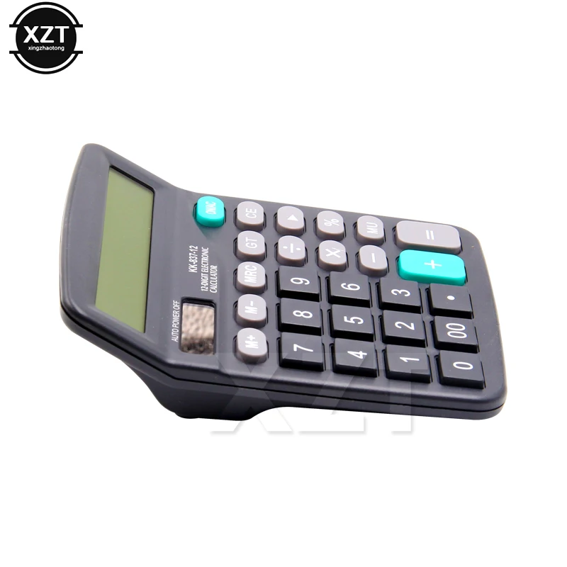 Desktop Calculator Standard Function Calculator with 12-Digit Large LCD Display Battery for Basic Office Accounting Assistant