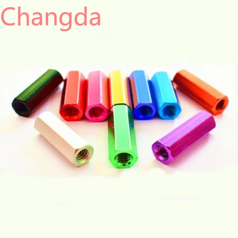 10pcs Hex Aluminum Standoff M5 M6*10/12/15/20/25/30/35/40/45/50 Colourful Aluminum Hex Spacer Stud