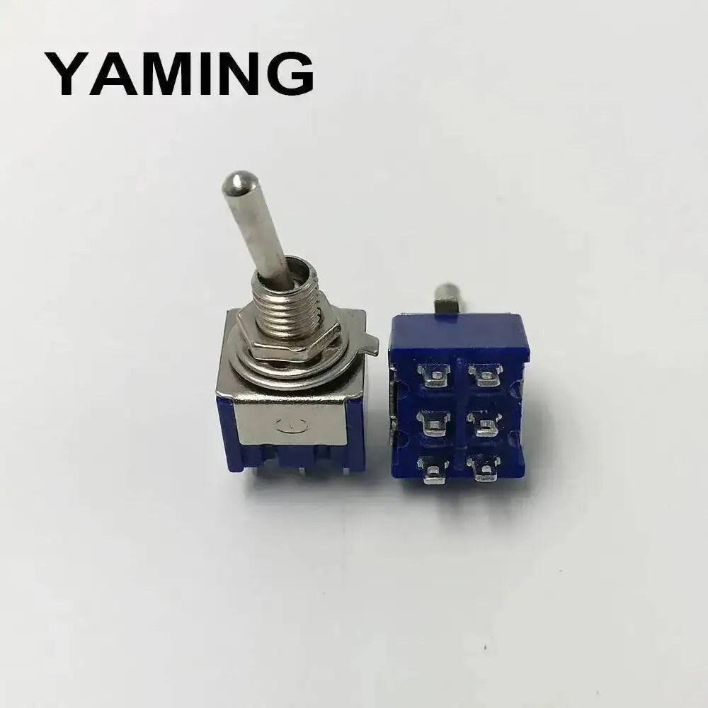 100pcs 6mm 2Position 6Pins Toggle Switch 2A 5A 6A 250V Rocker Switch For Motor Car Boat MTS202
