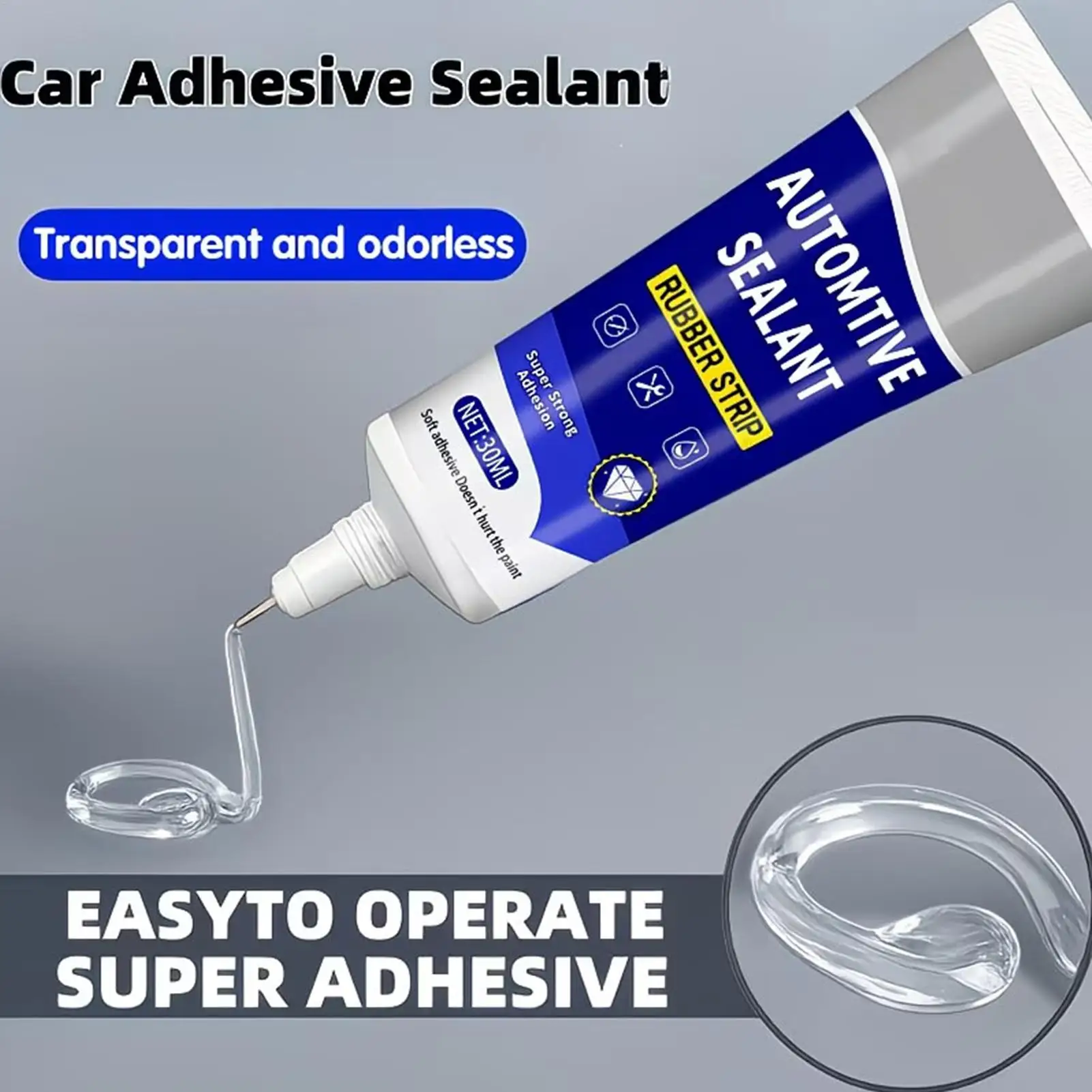 Car Trim Glue 30ml Strong Bonding Long Lasting Waterproof Car Trim Adhesive Glue for Door Window Trunk Crevice SUV RV Sedan
