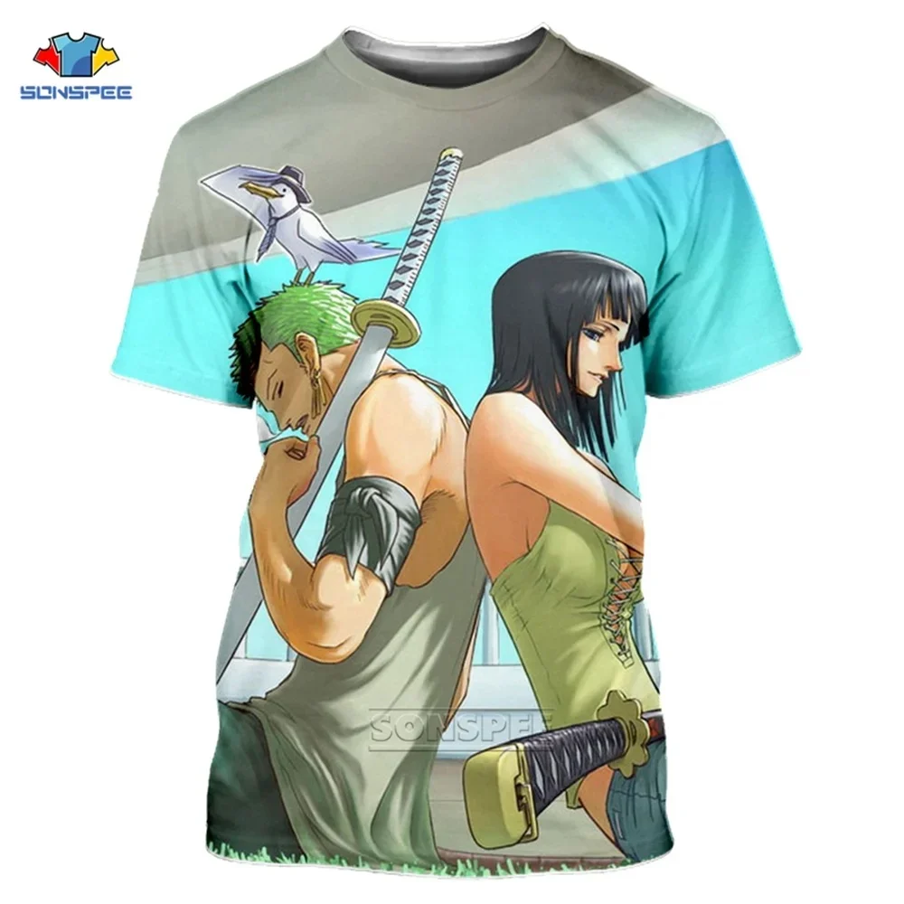 

Summer New Anime Tops ONE PIECE Digital Print T-shirt Anime Periphery Children/adults Comfortable Quick-drying T-shirt 2025