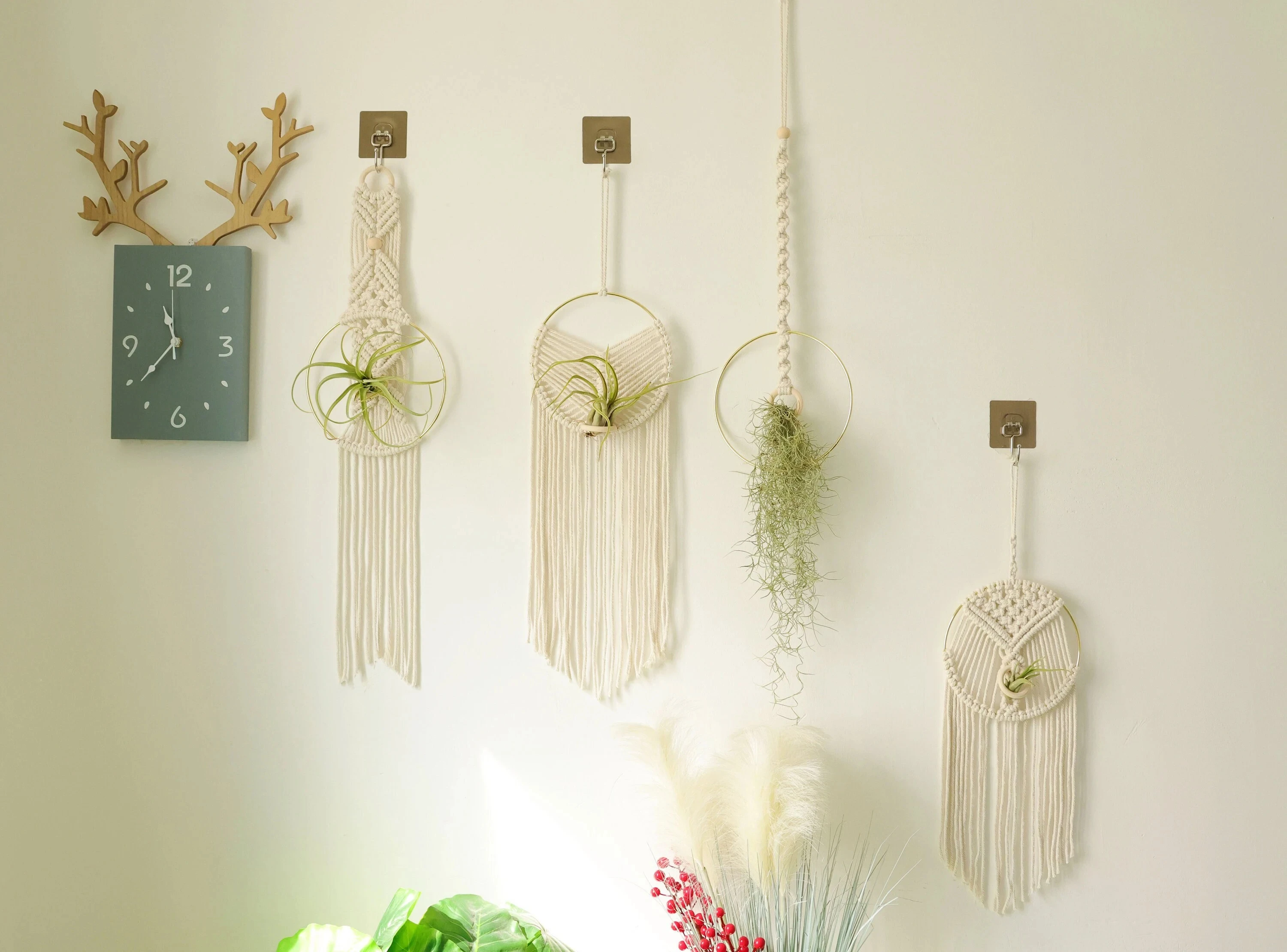 Macrame Air Plant holder, Stylish Bohemia air plant display hanger,Boho wall hanging home decor