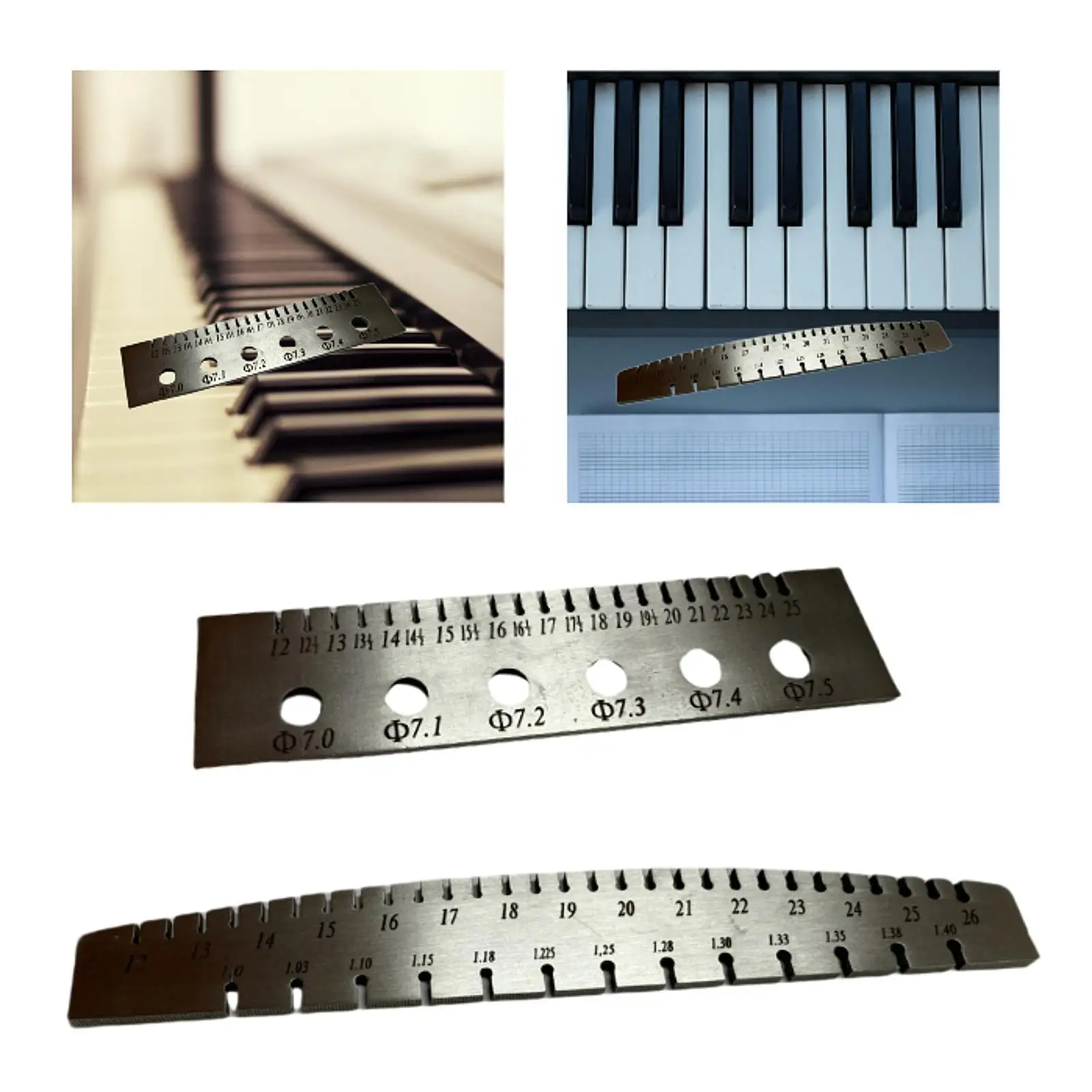 Piano String Gauge Wire Gauge for Piano Care Ruler Measuring Tool for Strings Pegs Model Musical Instrument Parts Easy to Use