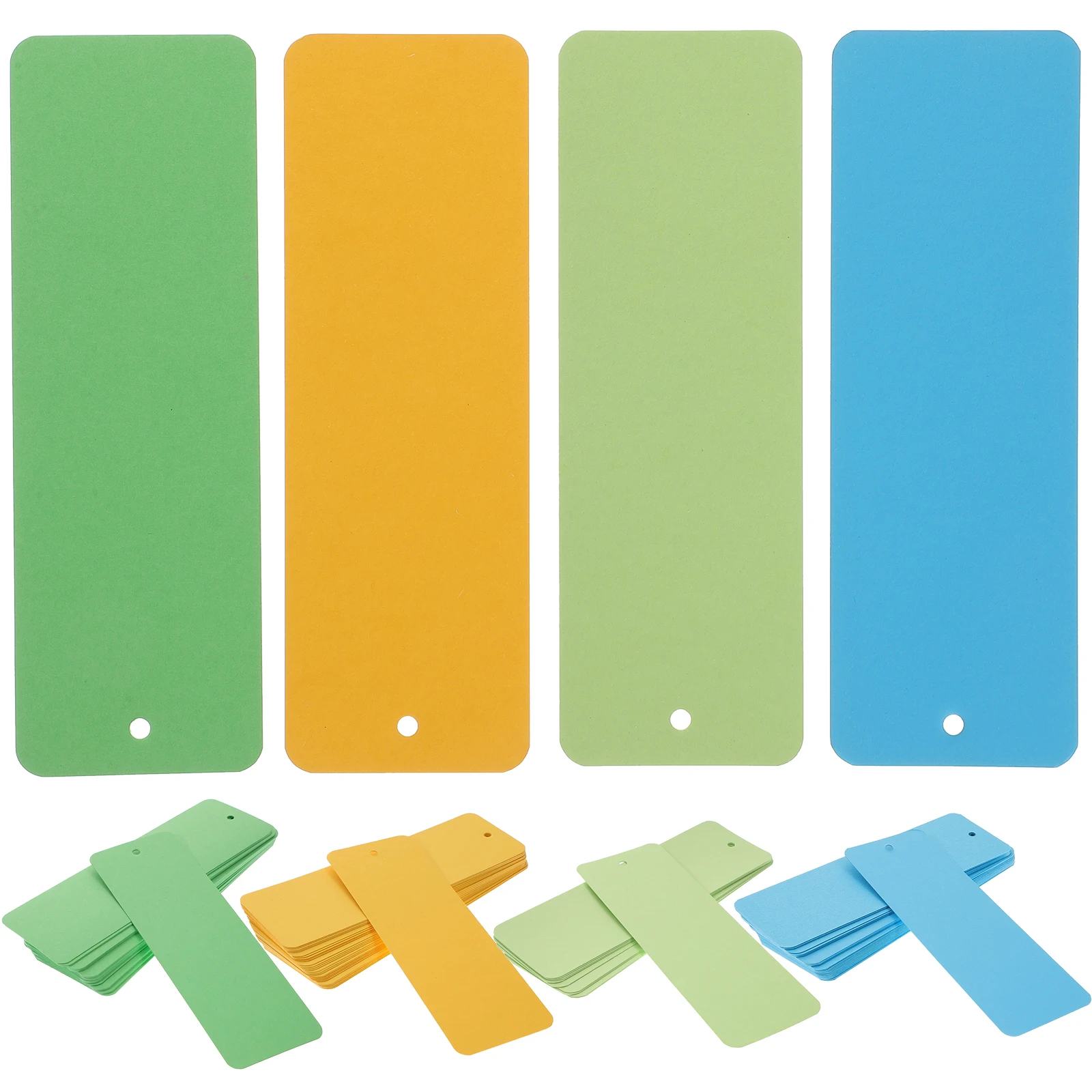 

100 Pcs Retro Paper Bookmarks Blank Stationery Gift Punch Hole Kraft Message Card Student Supplies Reading Aid