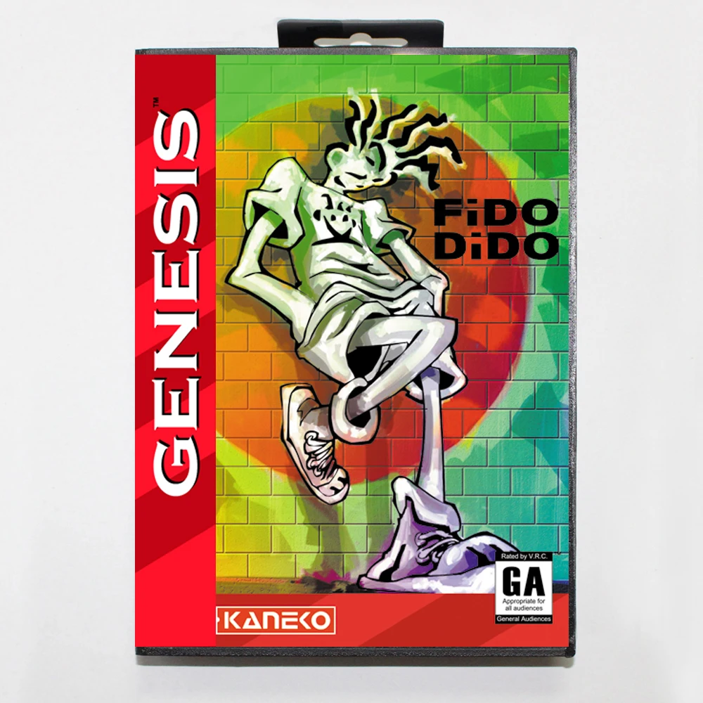 

Fido Dido MD Game Card with Custom US Box for 16 Bit Sega Megadrive Genesis Console