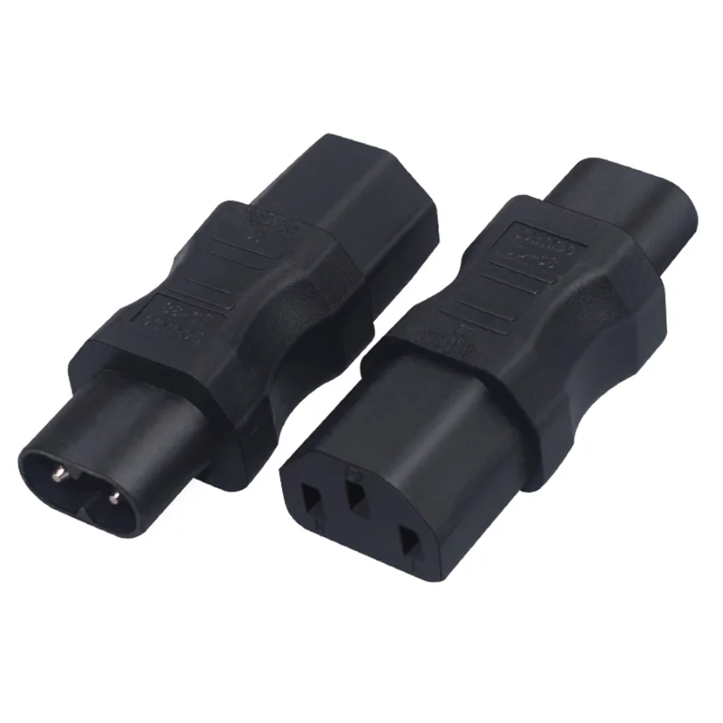 Black PVC copper 2.5A/10A 250V IEC320-C8 to C13 Power Adapter Plug Figure 8 Male to Female PDU/UPS Server Cabinet plug converter