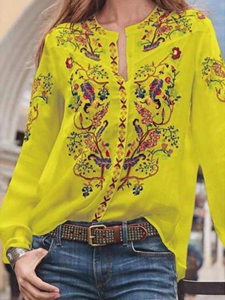 Thin Flower Embroidered Shirts Spring And Summer Fashionable Loose Fitting Bohemian Style Women\'s Long Sleeved Cardigan Cover Up