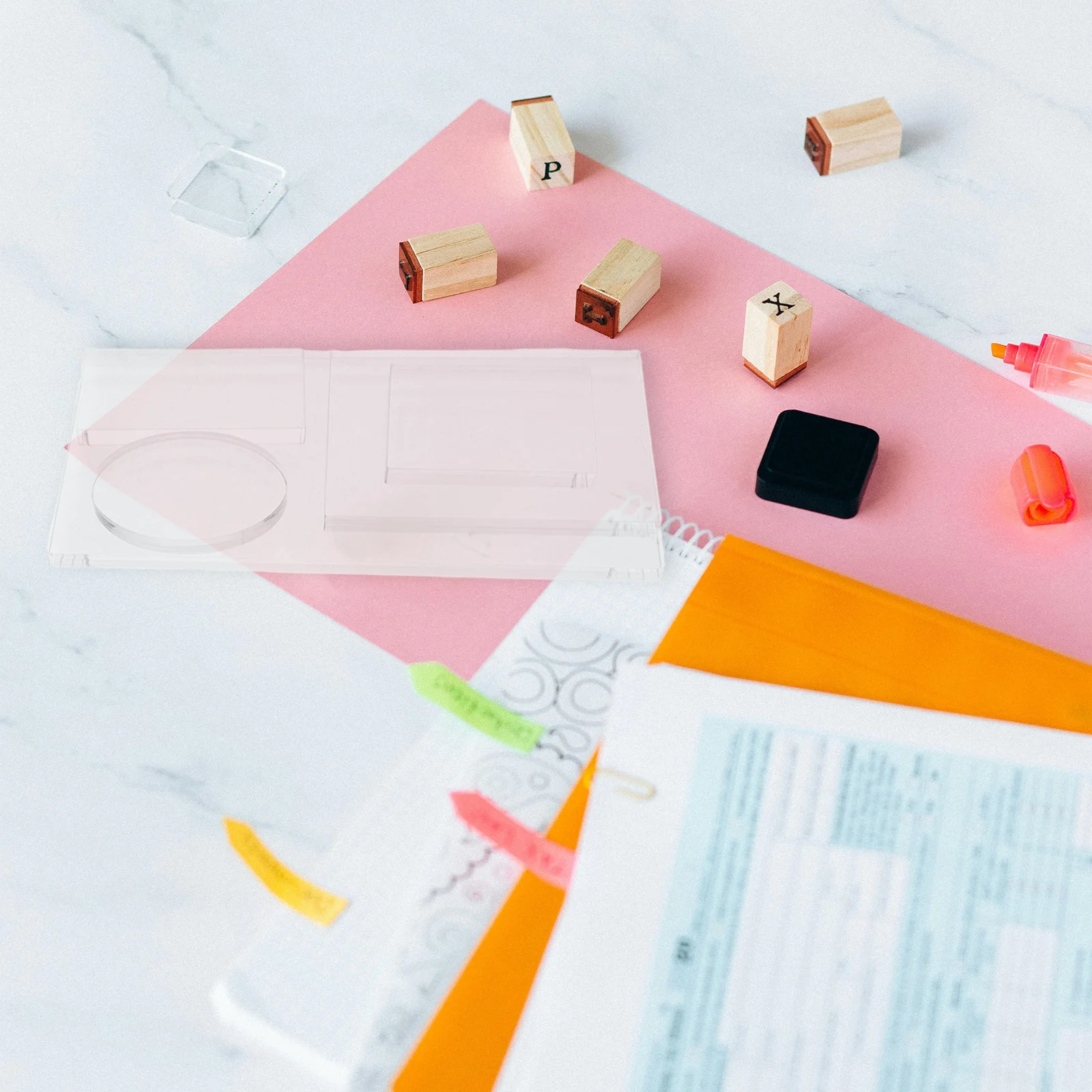 

5Pcs Clear Acrylic Stamp Blocks Transparent Scrapbooking Card Making Journaling DIY Crafting Tools Transparent Stamp Set