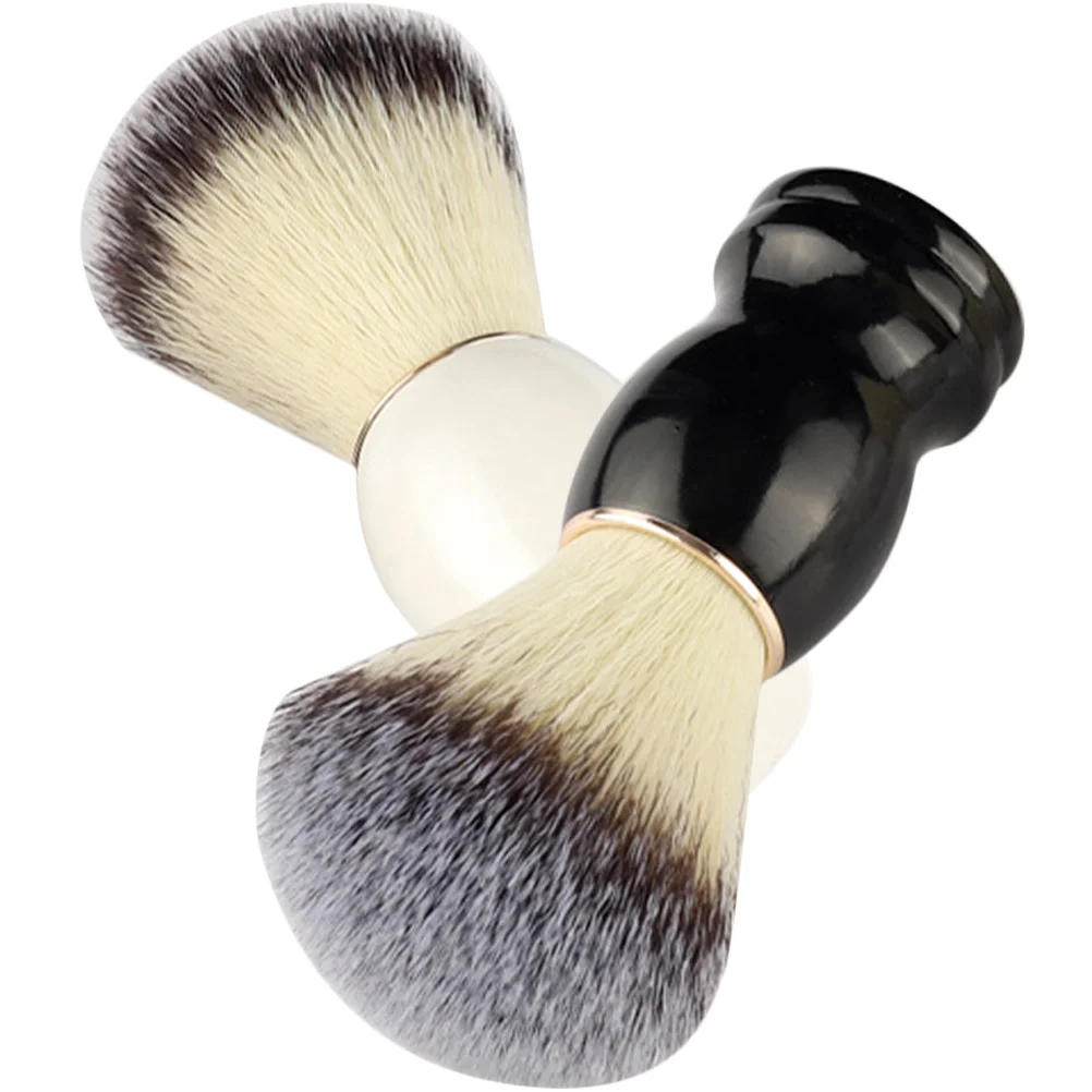 2 Pcs Tools for Men Manual Shaving Brush Hair Salon Shave Portable Soft Fur Male Soap Barber