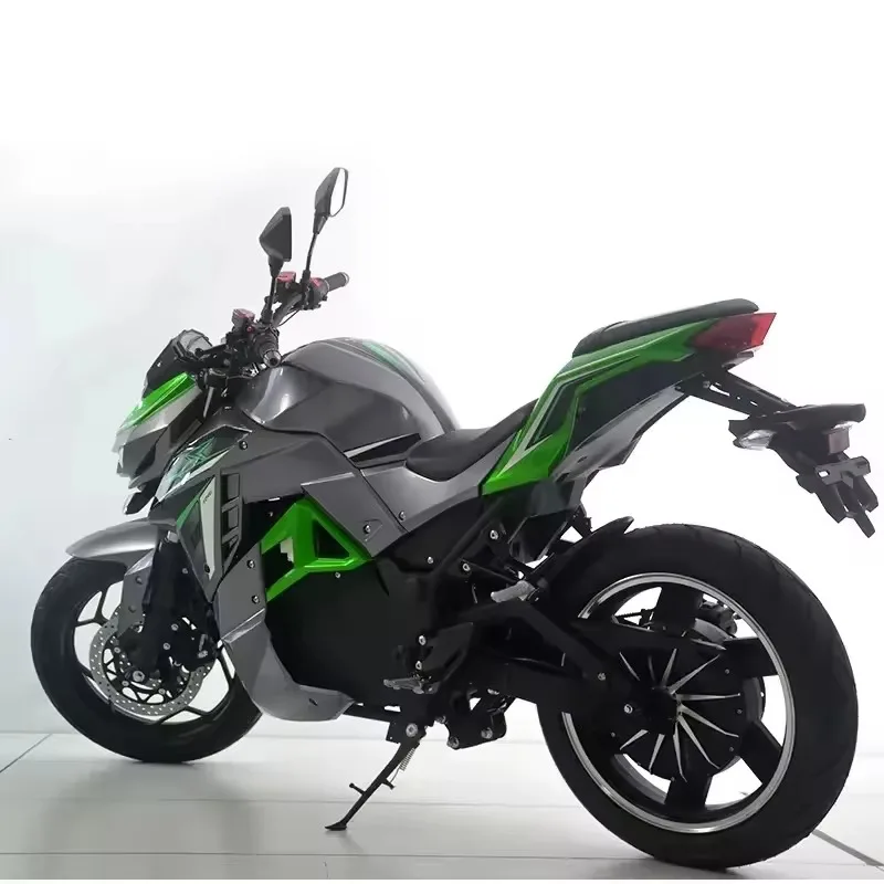 Rs Hot product, sharp geometric electric motorcycle | 3000W high-performance street car with striking green accents