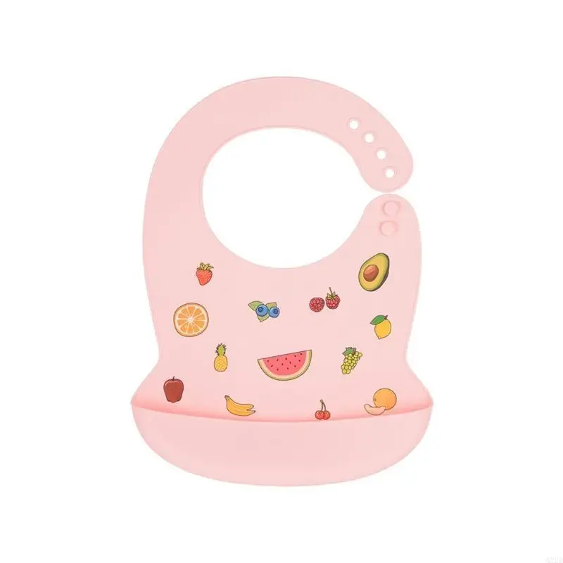 Q22D bé hoạt hình Bibs Bibs có thể điều chỉnh APRON Lớp thực phẩm Silicone Silicone Cho ăn Thực phẩm với túi