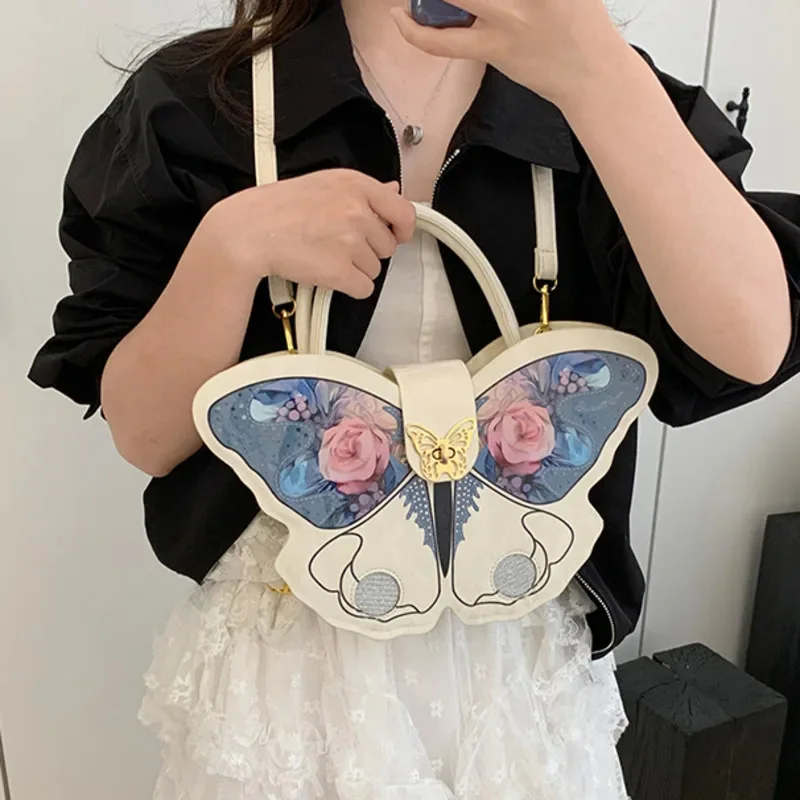 

Сумка через плечо с заклепками и бабочкой Y2K 2024, модная тенденция, универсальная женская новая сумка, пригородная сумка, сумка через плечо, новинка, модная сумка