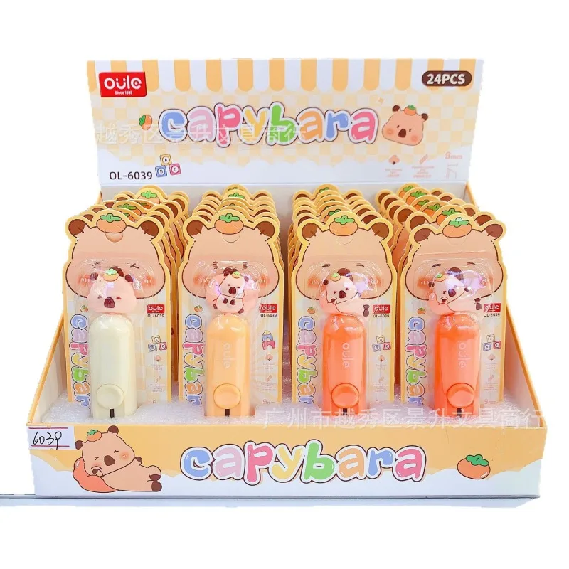 3Pcs/Pack Capybara Cartoon Animals Mini Portable Ulity Knife Box Cutter Pocket Stretch Paper Cutters School Office Supplies Gift