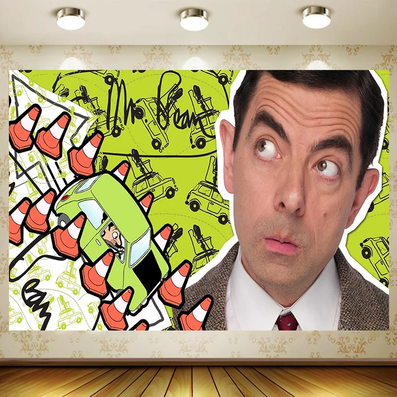 Mr. Bean1 Birthday SuppliesParty BannerKidCartoo Decoration Background Photography backdrop Baby Shower