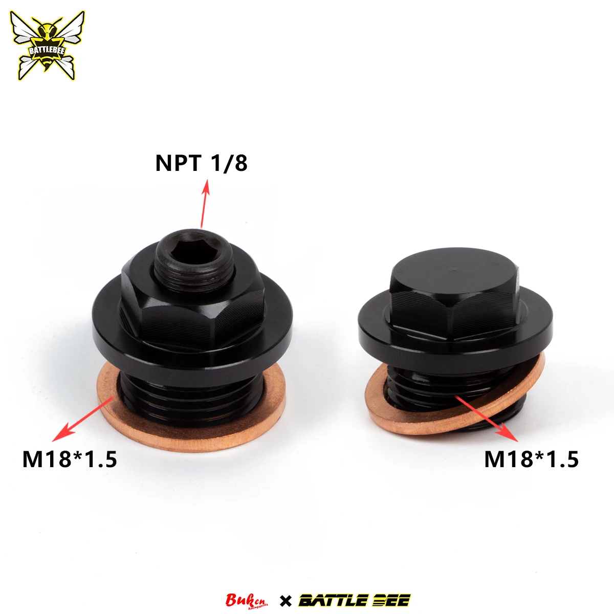 

Battle Bee Practical Oil Temperature and Oil Pressure Port Adapter Fitting M18*1.5 to 1/8 NPT Swap Adapter Sensor Screw