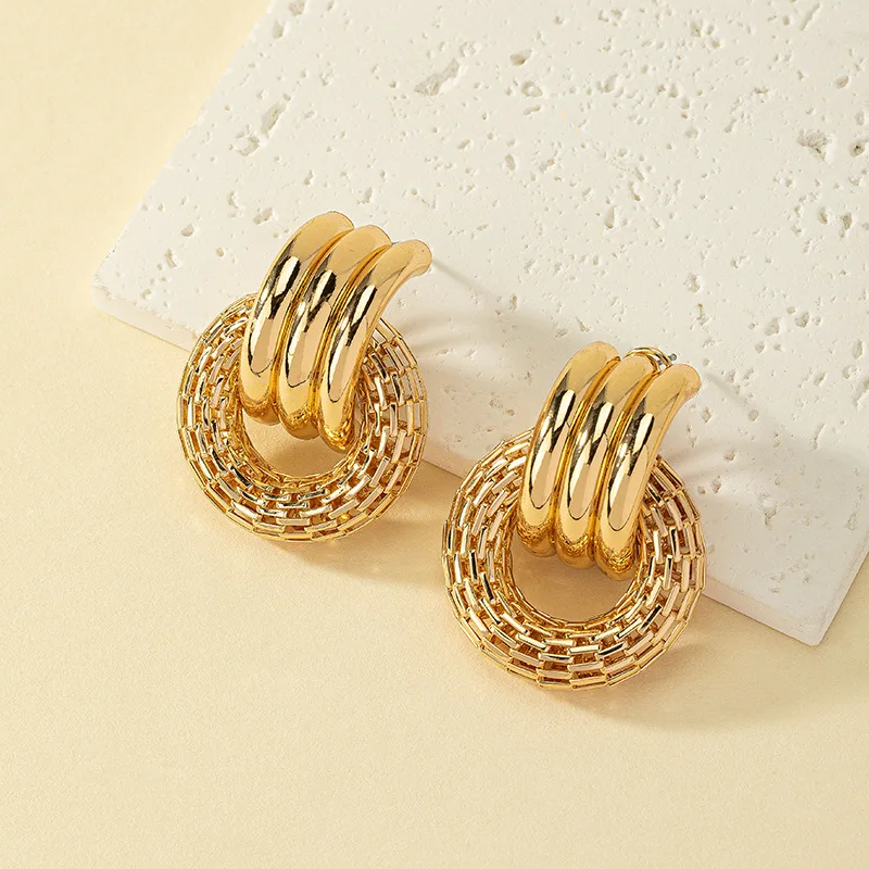 Exaggerated Retro Geometric Circle Earrings for Women Party Gift Holiday Party Fashion Jewelry 2024 AE134