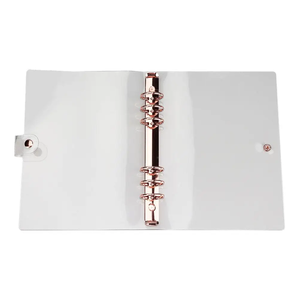 Rose Gold Transparent Loose Leaf Scrapbook Cover Cover Protective A5 PVC Loose A5 Binder Practical