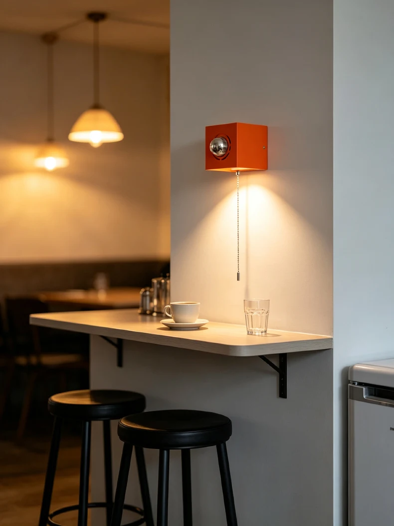 Metal Orange Wall Light Home Art E27 Bulb Indoor