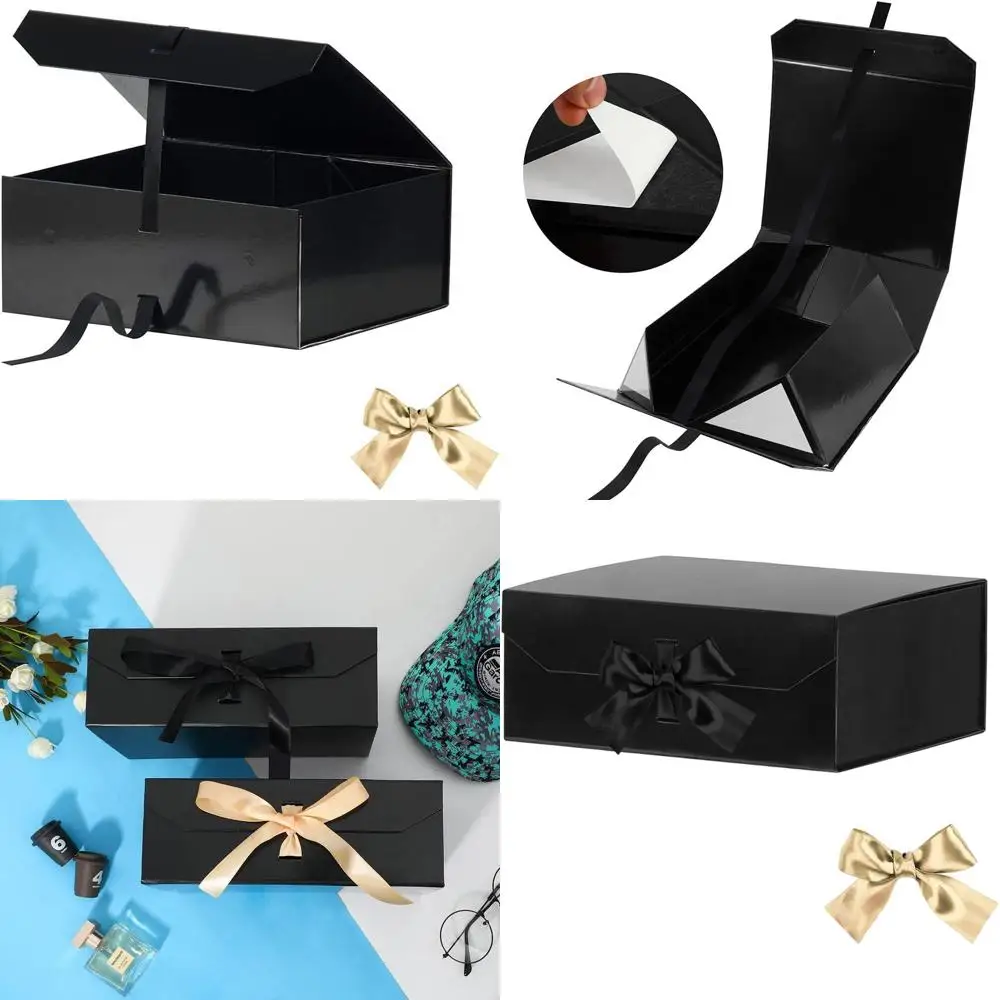 

Elegant Large Black Gift Box with Magnetic Lid, 13x11x5.3 Inches, Ideal for Luxury Presents and Packaging