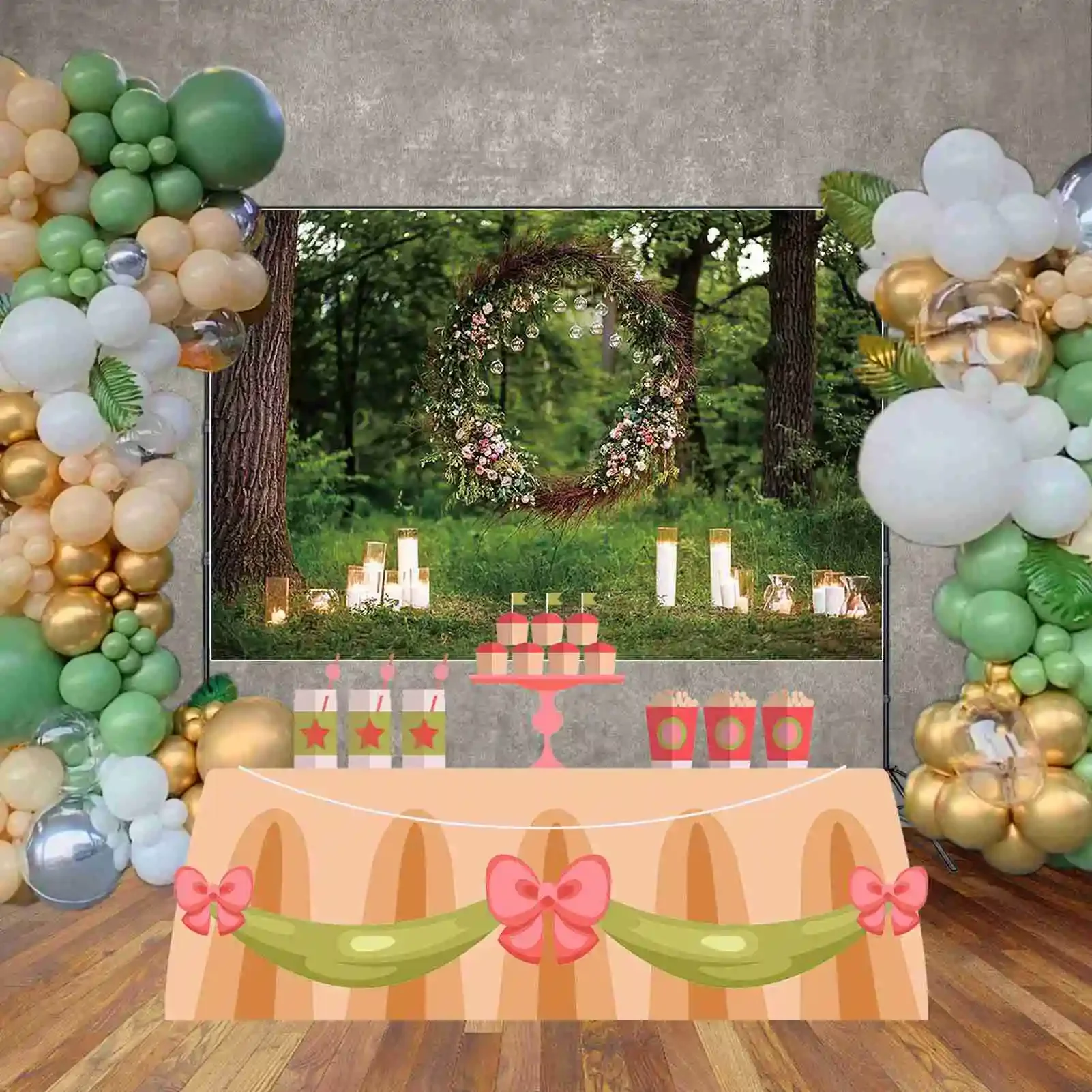 MOON.QG Wedding Party Photography Backdrop Outdoor Flower Arch Photocall Background Children Studio Photobooth Accessories