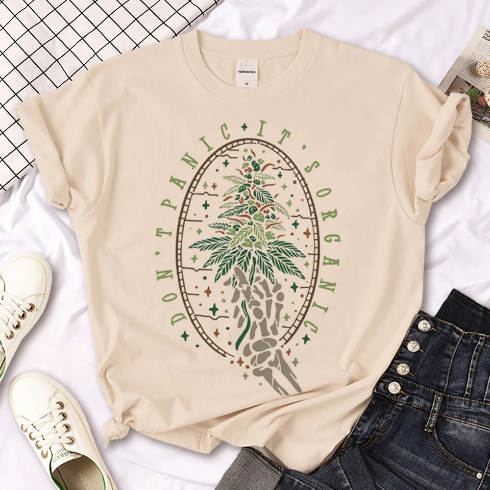 

Weed tshirt women Y2K streetwear graphic tshirt female designer clothes