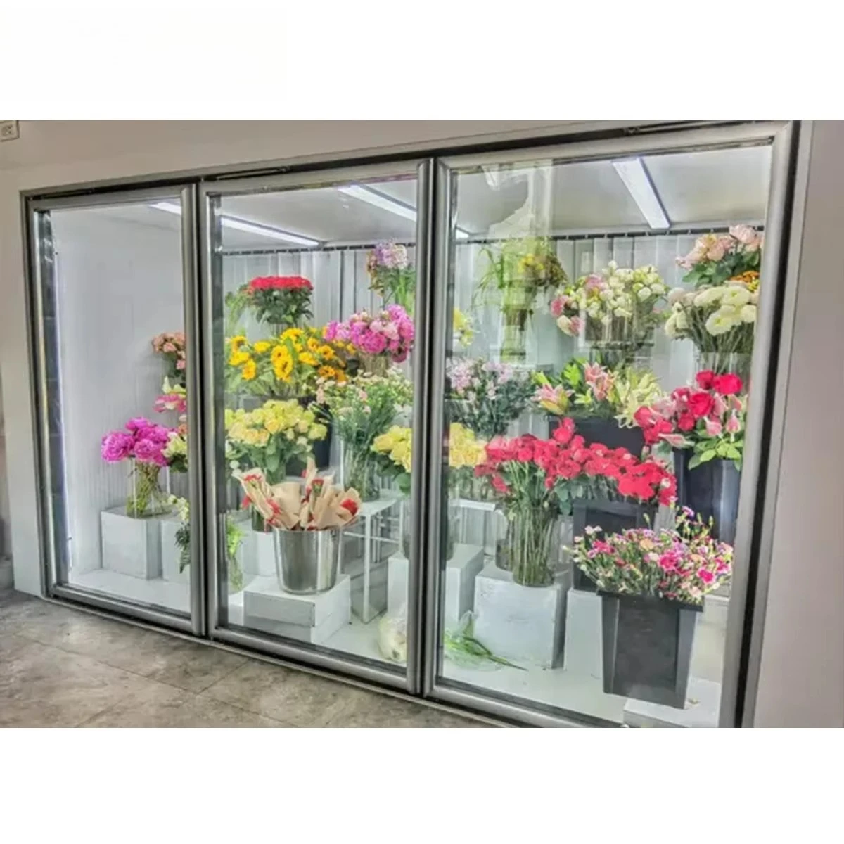 

Custom Glass Door Display Walk in Floral Cooler Freezer for Fresh Flower Shop
