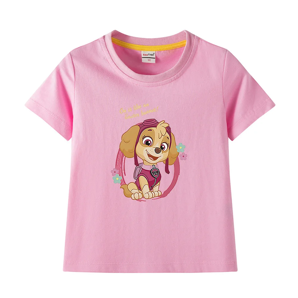 Paw Patrol Cotton T-shirt for Chlidren Girl Clothes Spin Master Shirt Kids Clothing for Boys Tops Anime Printed Fashionable Tees