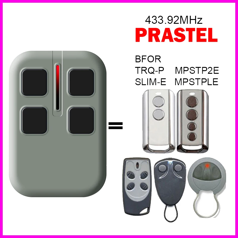 PRASTEL MPSTP2E MPSTPLE BFOR TRQ-P SLIM-E Remote Control Garage Door Opener 433.92MHz Gate Remote Control