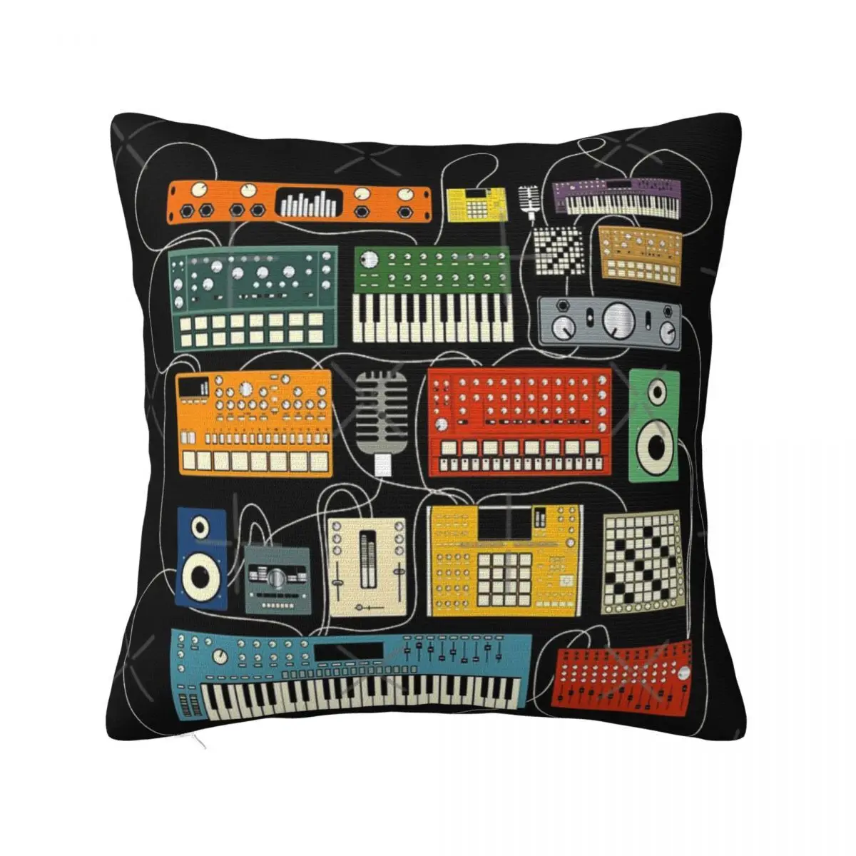 Electronic Musician With Synthesizer And Pillowcases Pillows Cover Decorative Pillowcase Pillow Case Pillow Cover