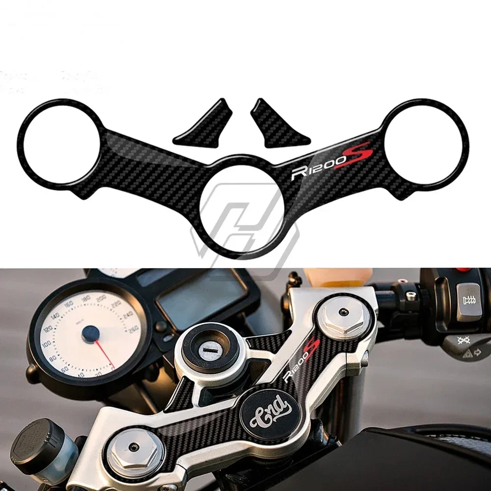 For BMW Motorrad R1200S 2006-2010 3D Carbon-look Upper Triple Yoke Defender