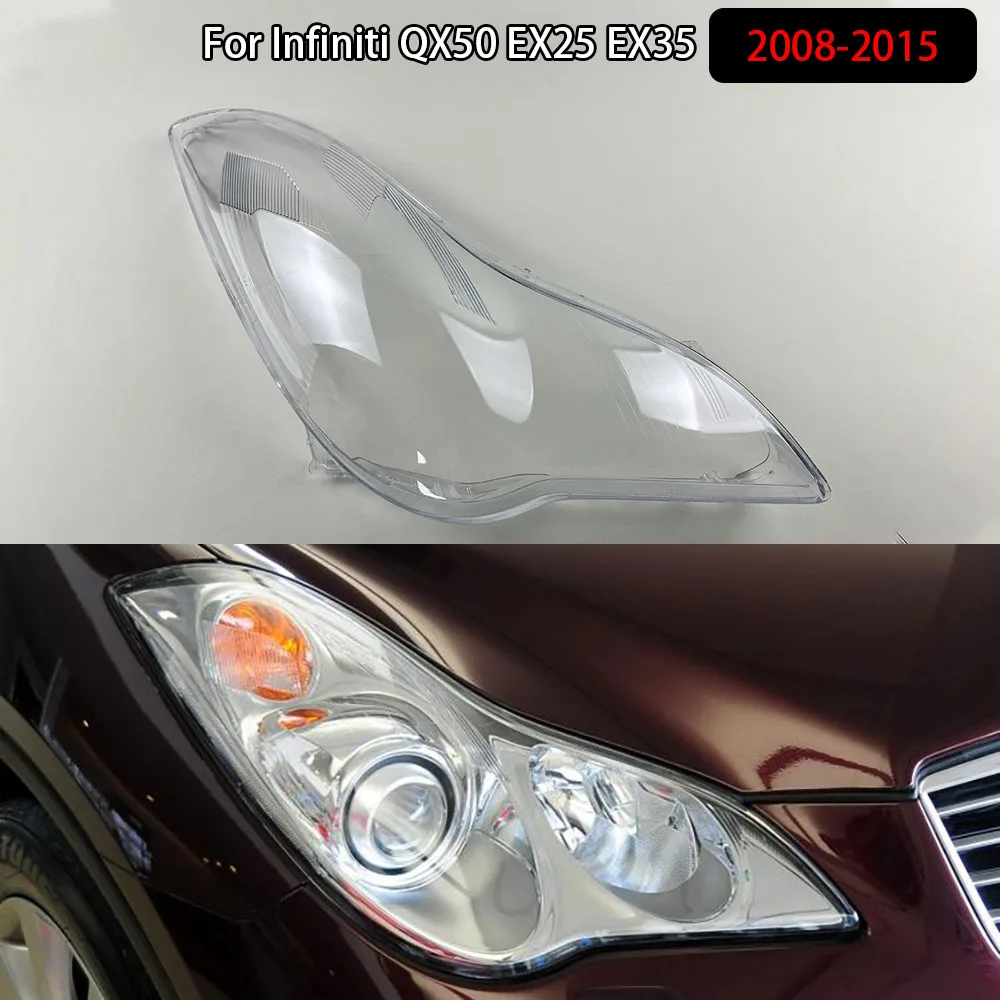 

For Infiniti QX50 EX25 EX35 2008-2015 Car Accessories Headlamp Cover Transparent Lampshade Headlight Shell Plexiglass