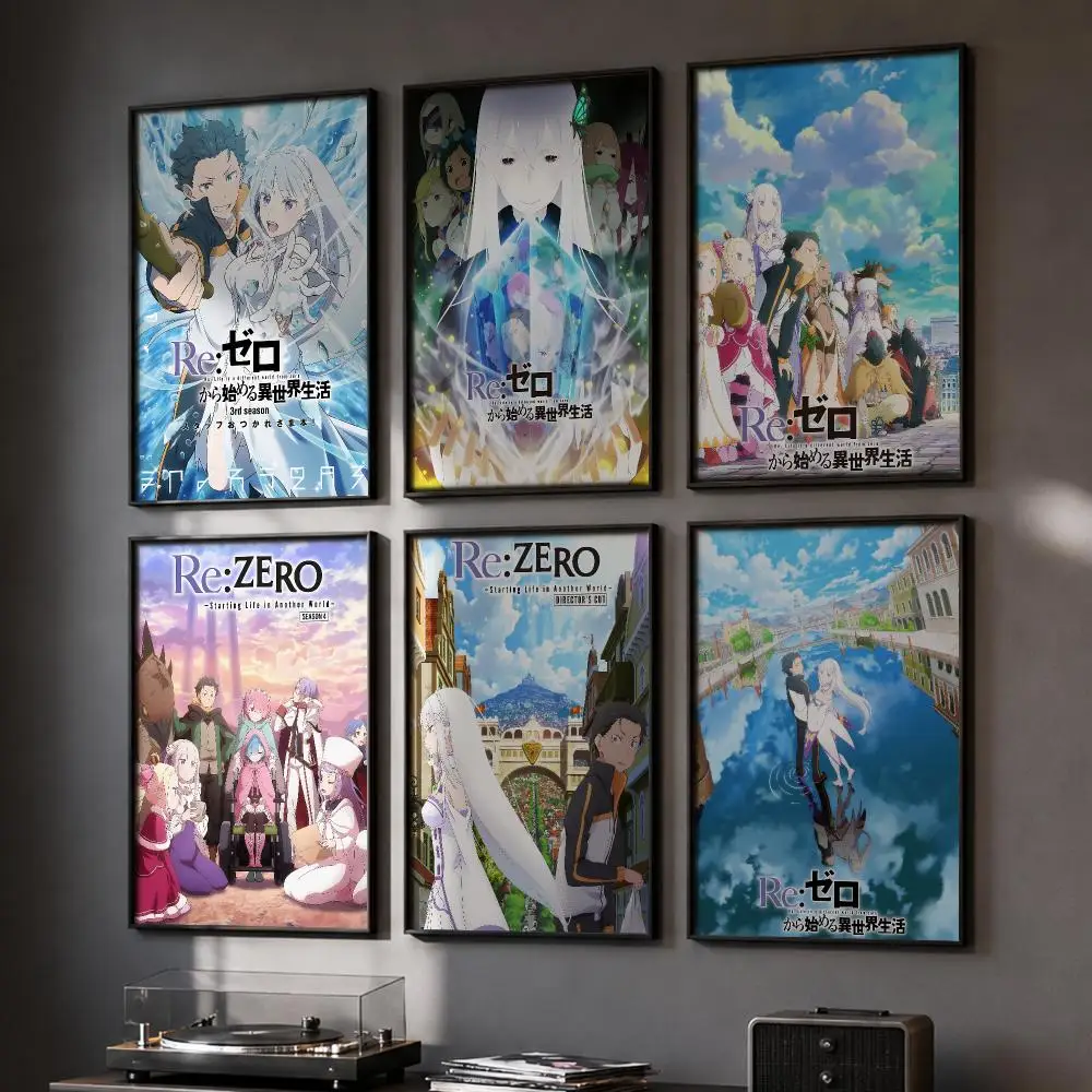 ReZero Starting Life In Another World Poster HD Home Wall Stickers House Hallway Living Room Bedroom Bar Office Decor Art Prints