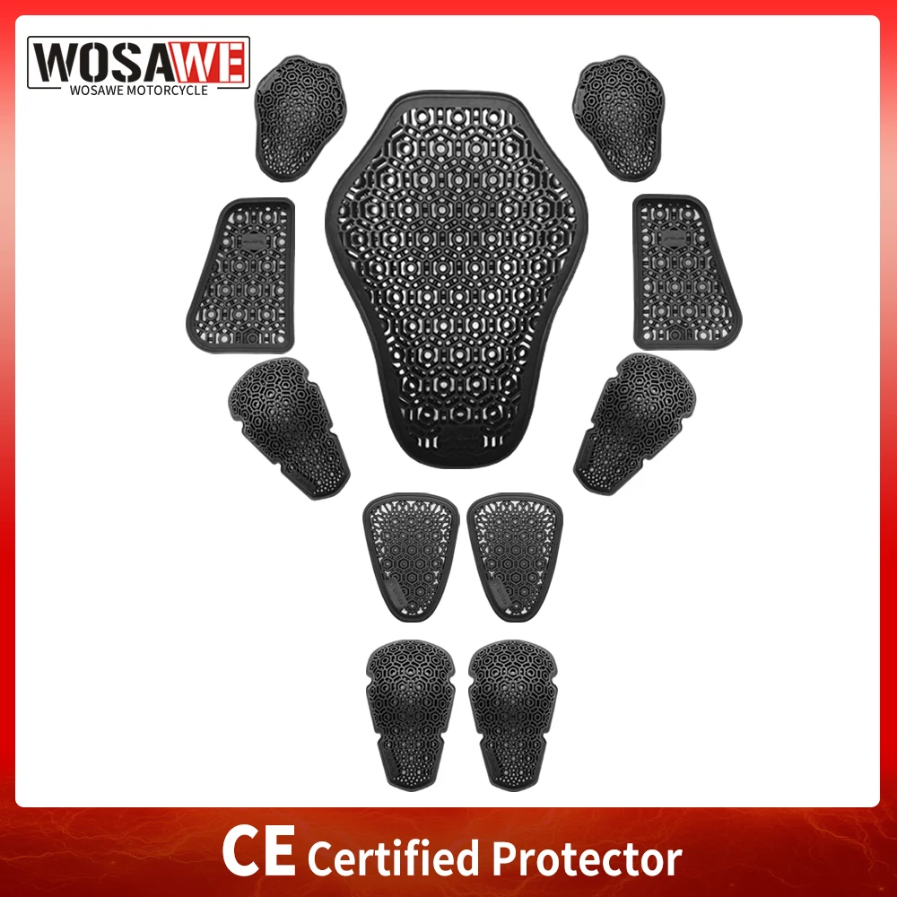 

WOSAWE CE защитное снаряжение для мотоцикла, вставка для защиты позвоночника, дышащая мягкая броня против падения, подушечки для езды на мотоцикле и велосипеде