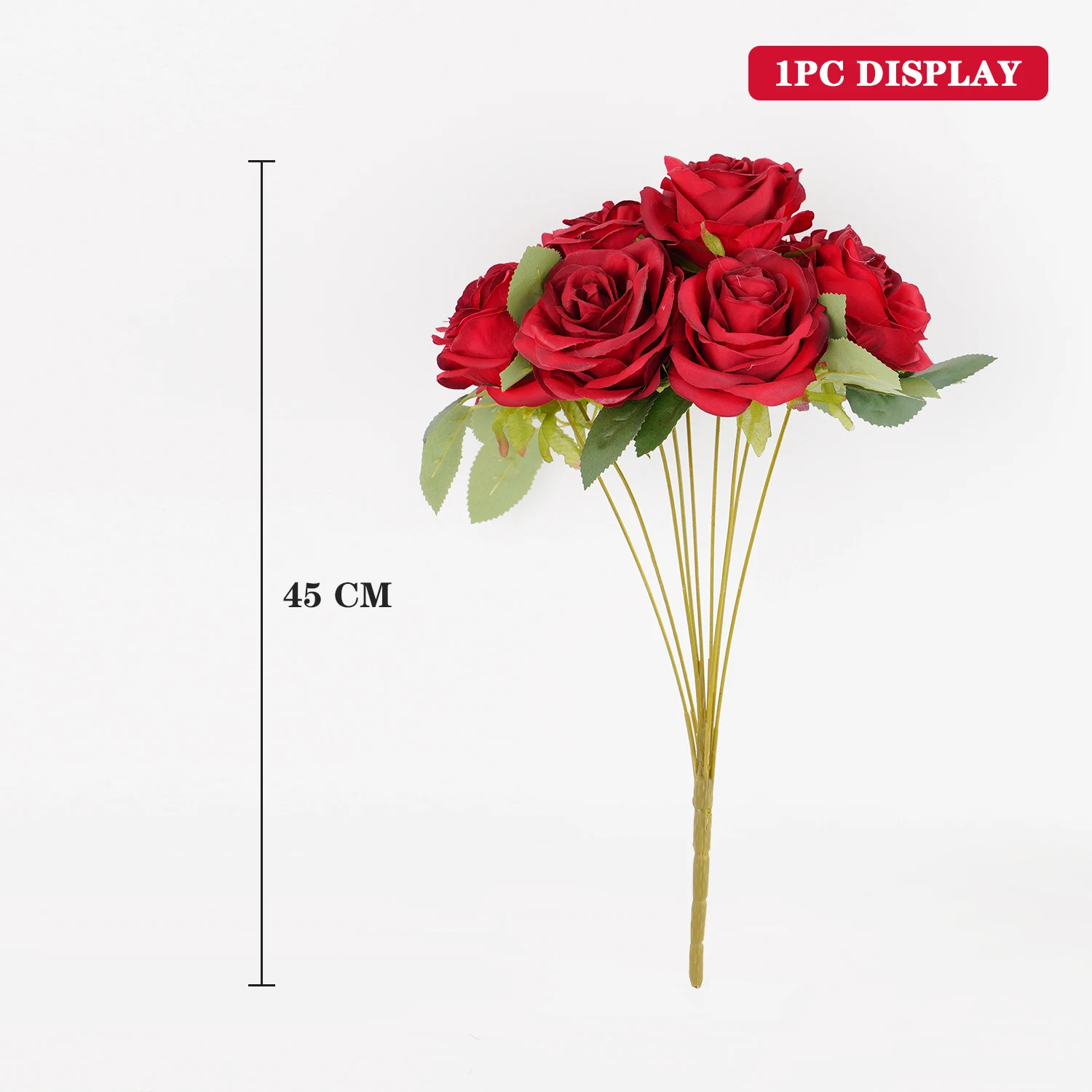 9 Heads Artificial Flower Silk Rose white Eucalyptus leaves Peony Bouquet Fake Flower for Wedding Table Party Vase Home Decor