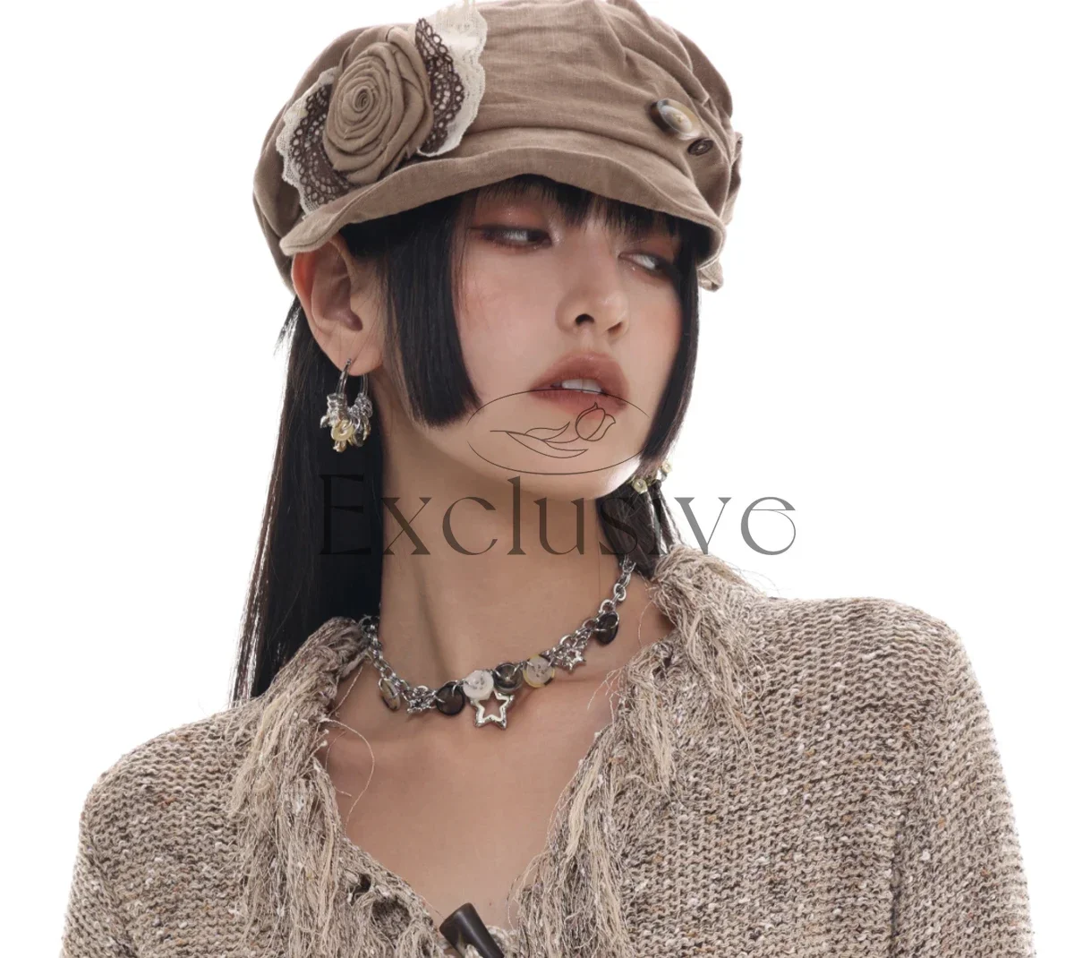 Art earrings, high-end twist coil, gold and silver earrings, catwalk, heavy industry personalized earrings.