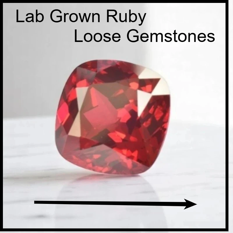 

Lab Grown Ruby Loose Gemstones Pigeon Blood Red Cushion Cut Charm Beads For DIY Jewelry Selectable AGL CertificateDaily wear