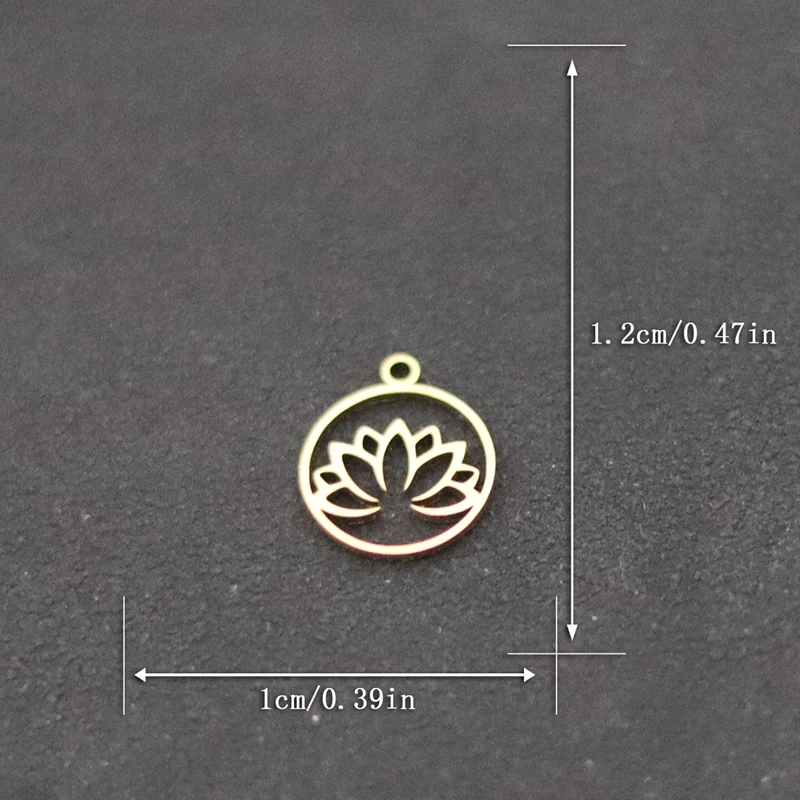 3pcs Lotus Flower Yoga Charm Stainless Steel Fashion Mini Mandala Pendant For Bracelet DIY Jewelry Making Wholesale