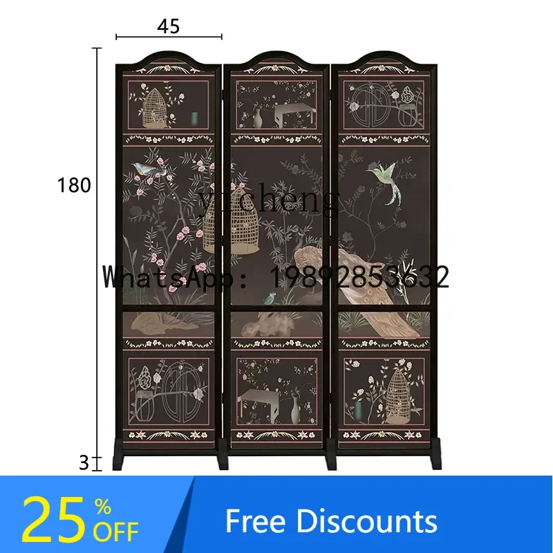 

American retro screen home folding mobile partition home sofa photography background