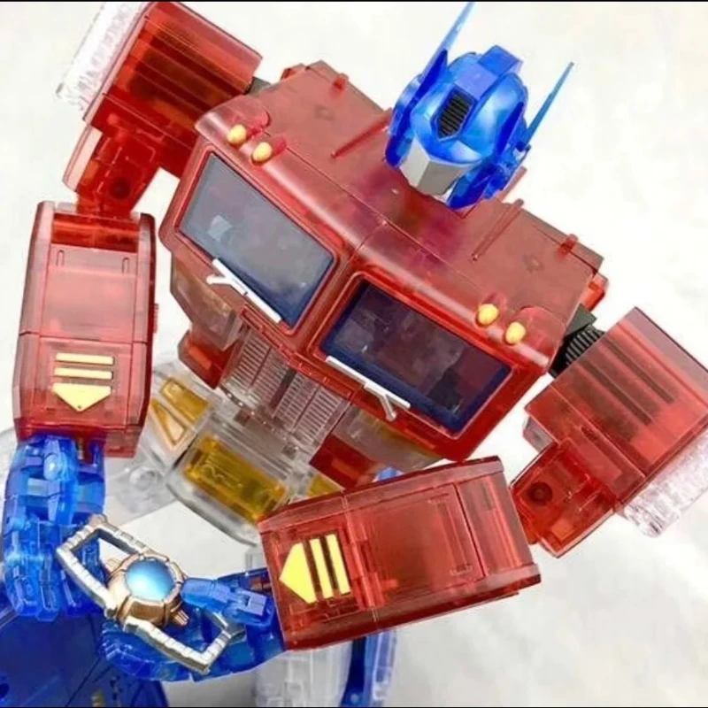 Transformowane zabawki MS-TOYS MS-01T 24cm przezroczysty OP dowódca robot samochodowy Model postaci rysunek oryginalne pudełko kolekcja prezent