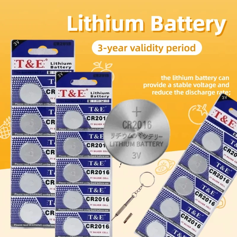 New 5-100pcs CR2016 Button Batteries CR2016 BR2016 DL2016 LM2016 Cell Coin Lithium Battery 3V CR 2016 For Watch Electronic