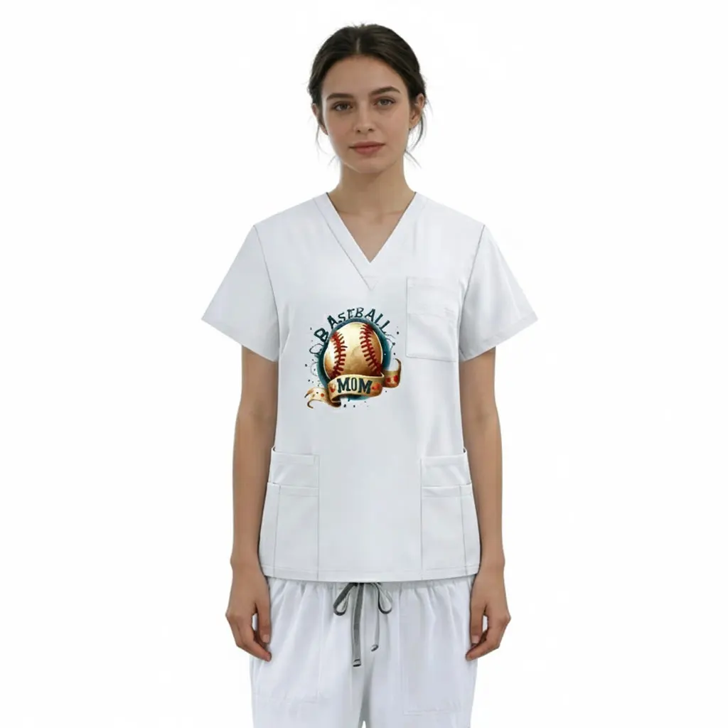 

Unisex V-Neck Short-Sleeve Workwear Surgical Gown Scrubs Set Hospital Nurse Workshop Waiter Overalls