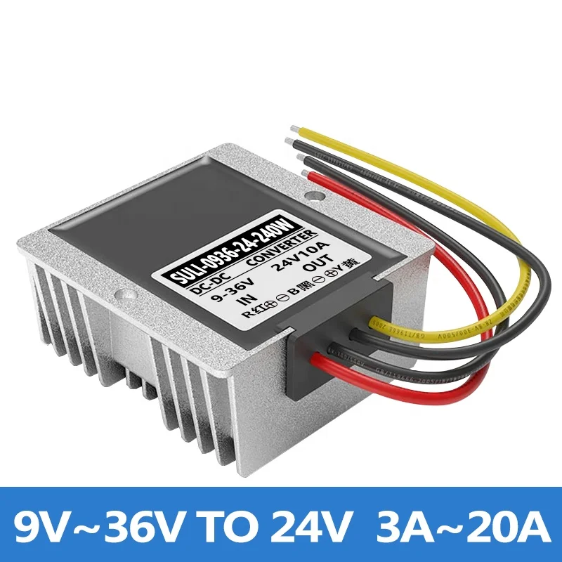 Guaranteed 12V To 28V 10A 280W DC DC Power Converter Module for LED Lights Operating Temp -30C To +85C 74x74x32mm