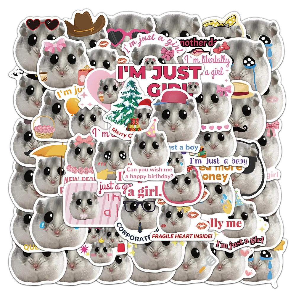 10/30/50 Stuks Leuke Hamster Meme Cartoon Stickers Esthetische Decals Waterdicht Diy Telefoon Notebook Laptop Kids decals Speelgoed