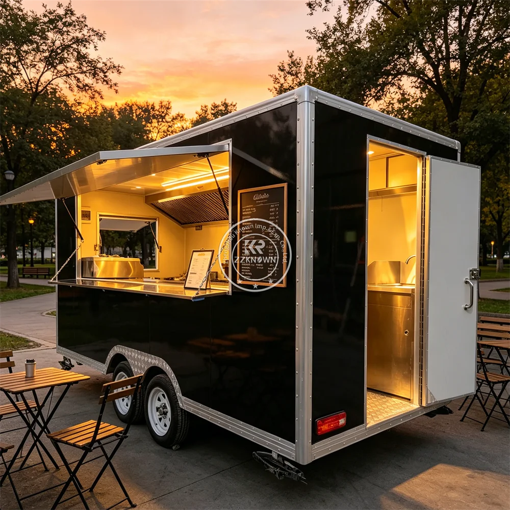 

Mobile Concession Trailer Burger Taco Coffee Kitchen Truck Commercial Pizza Burger Food Cart With Fully Equipped
