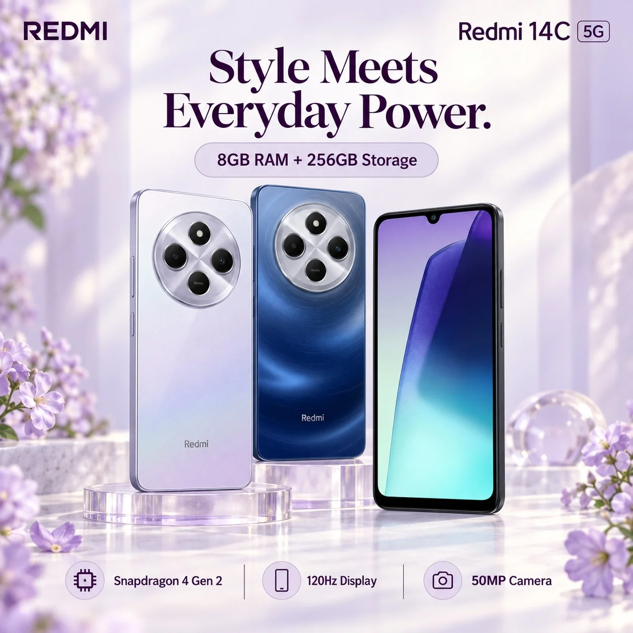 Redmi 14C 5G Smartphone, Snapdragon 4 Gen 2, 6.88
