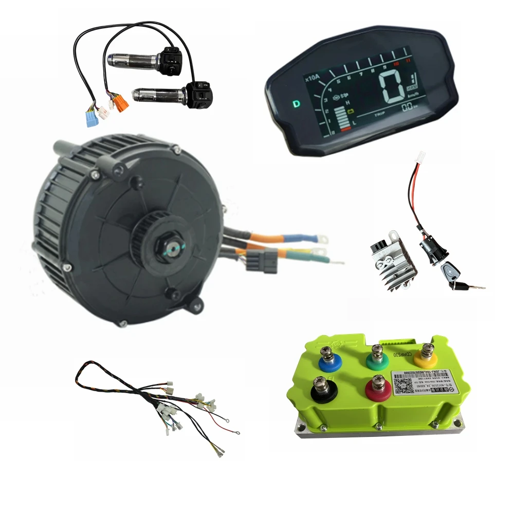 QS165 5000W Mid-drive Hall Motor With Fardriver Controller ND72530 With Complete Wiring Harness For Electric Moped