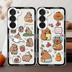 Cute Capybara Phone Case For Samsung Galaxy S25 S20 S21 S22 S23 S24 FE Plus Ultra A54 A53 A52 A34 5G TPU Cover