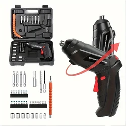 Cordless Electric Screwdriver Set 3.6V Rechargeable Power Screwdriver with 2/47 pcs Accessories USB Charging 3Nm Screw Gun